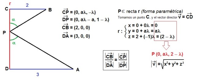 resolución del problema por semejanza de triángulos
